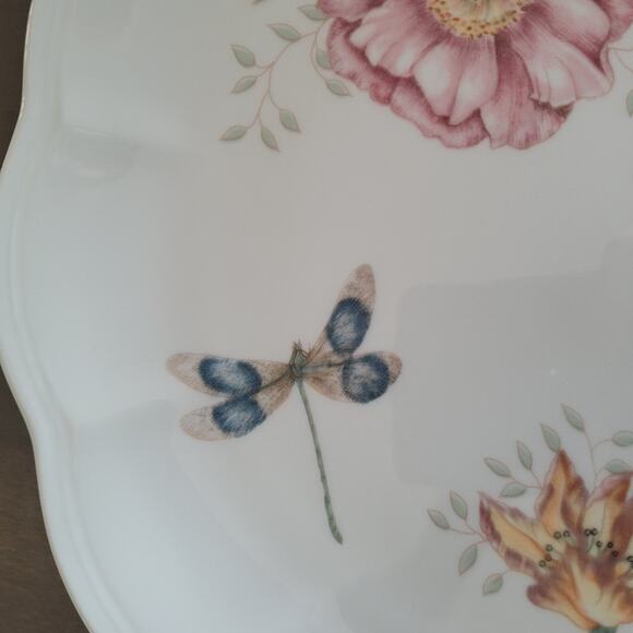 Lenox Butterfly Meadow Dragonfly Scalloped Edge 11 in Dinner Plate - Picture 2 of 7